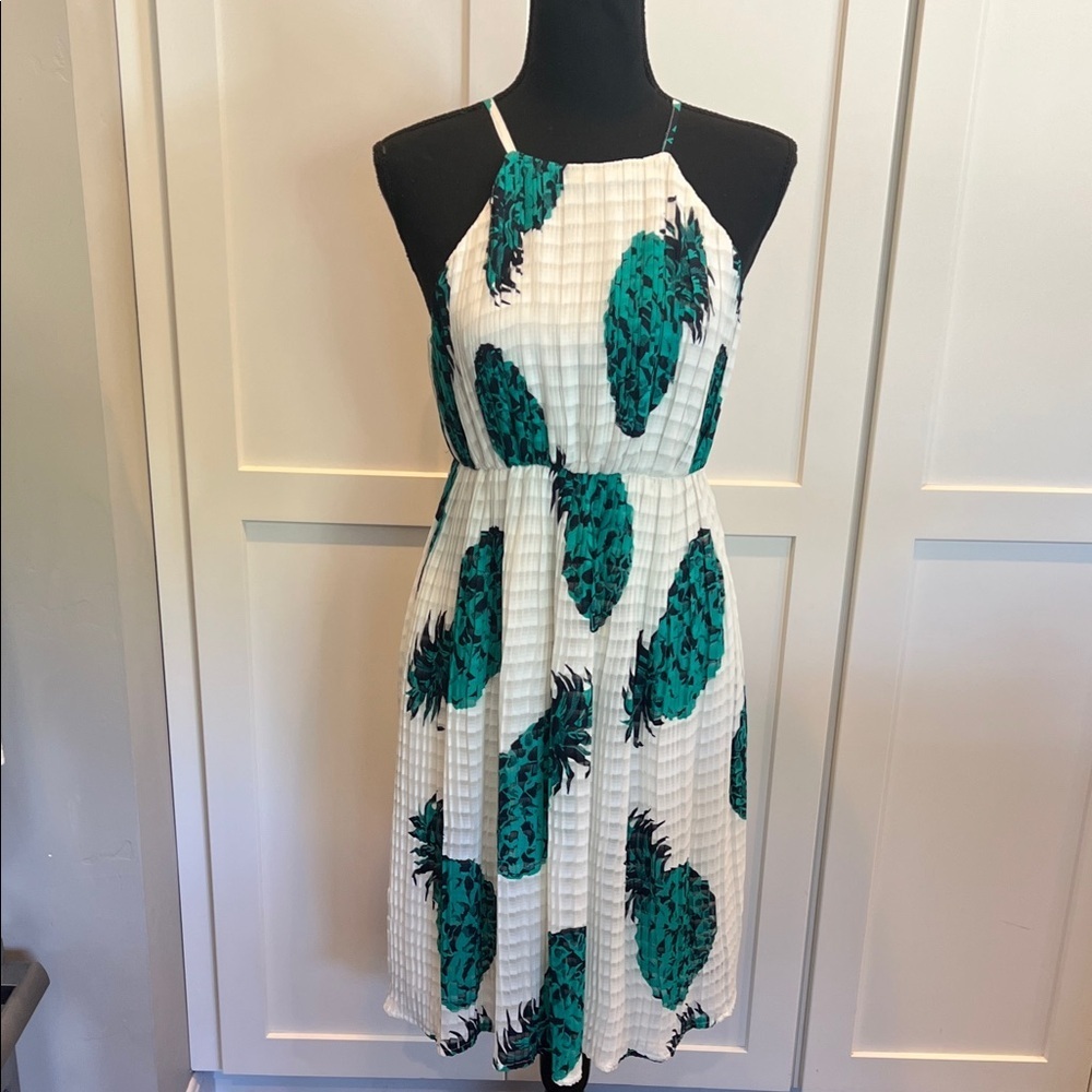 Anthropologie Sunday in Brooklyn Pineapple Midi Dress Size XS EUC